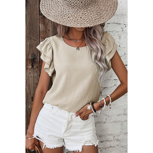Elora Petal Sleeve Summer Blouse