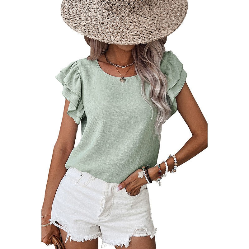 Elora Petal Sleeve Summer Blouse