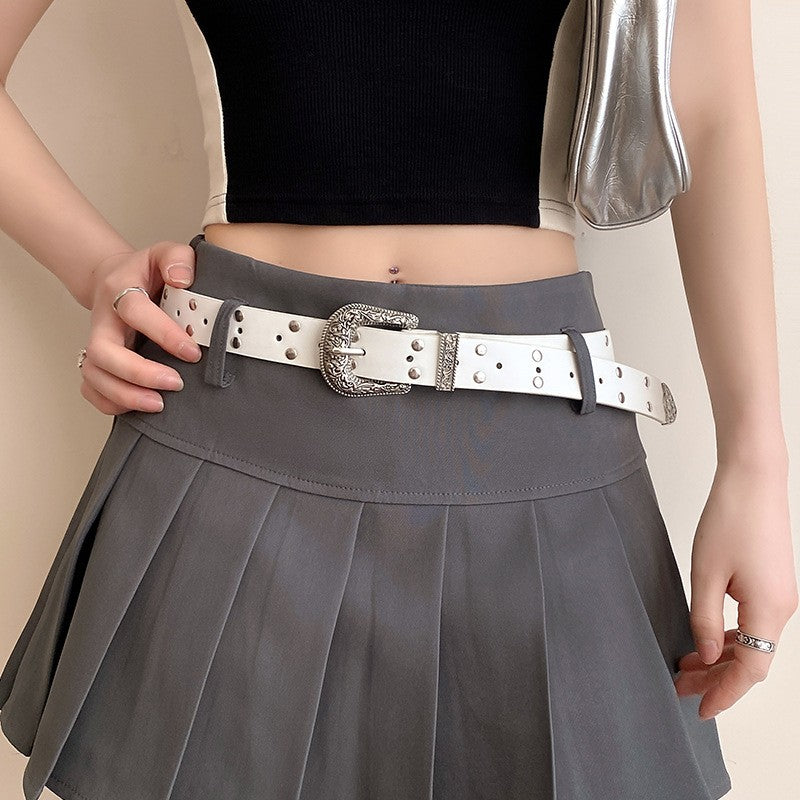 Arden Retro Silver Buckle Belt