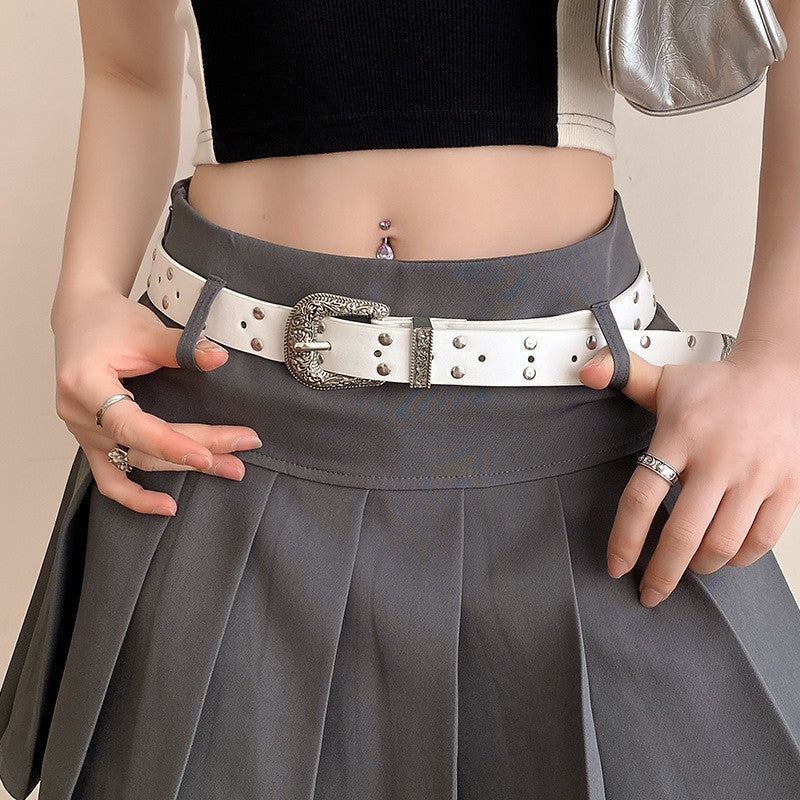 Arden Retro Silver Buckle Belt