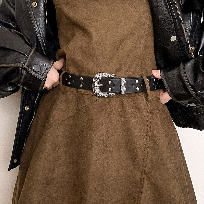 Arden Retro Silver Buckle Belt