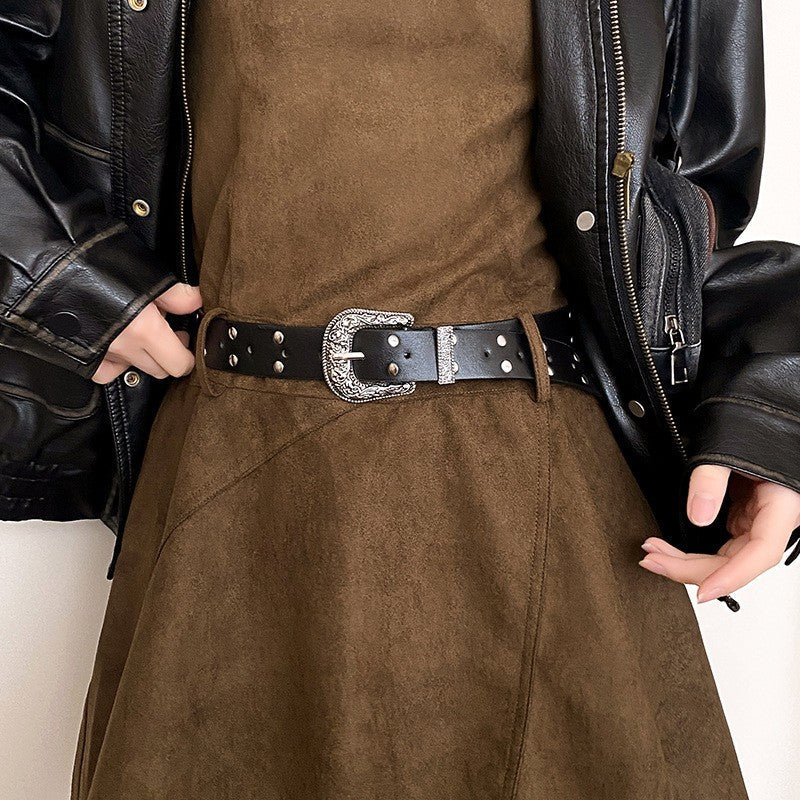 Arden Retro Silver Buckle Belt