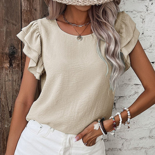 Elora Petal Sleeve Summer Blouse