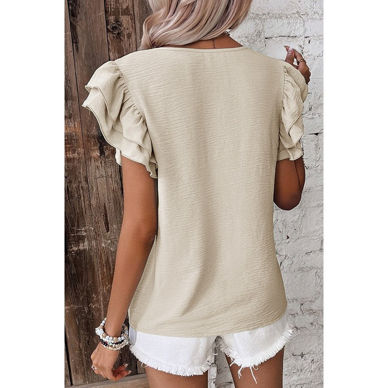 Elora Petal Sleeve Summer Blouse