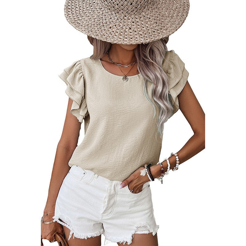 Elora Petal Sleeve Summer Blouse