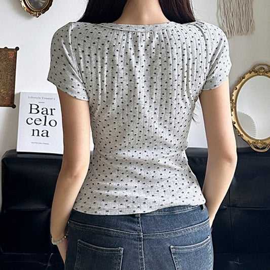 Evelyn Embroidered Stripe Tee