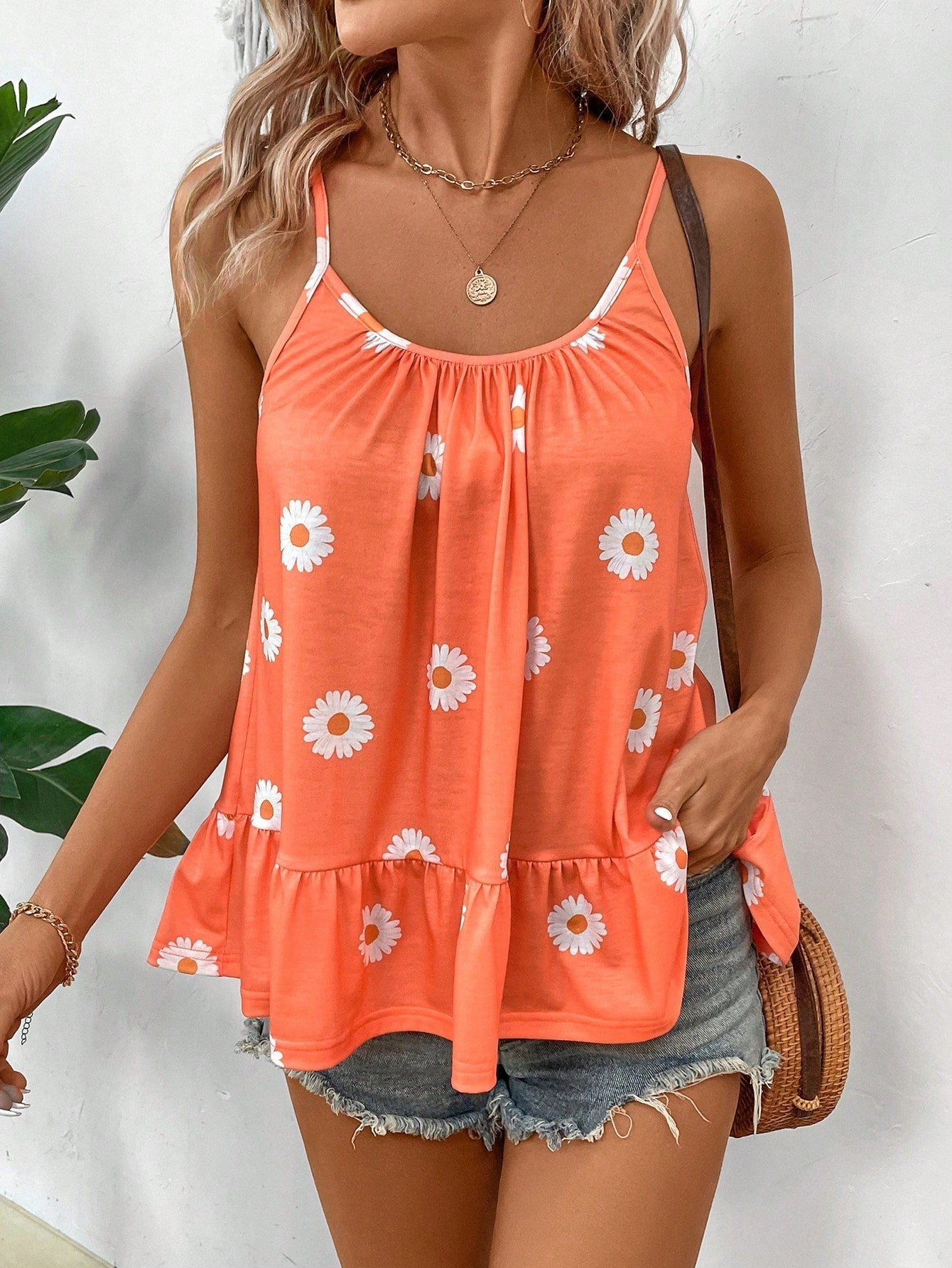 Iris Floral Spaghetti Strap Cami