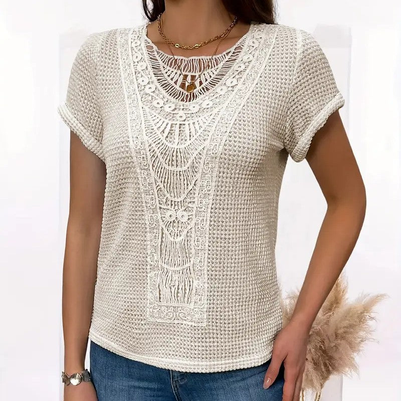 Marise Lace Splice Casual Tee