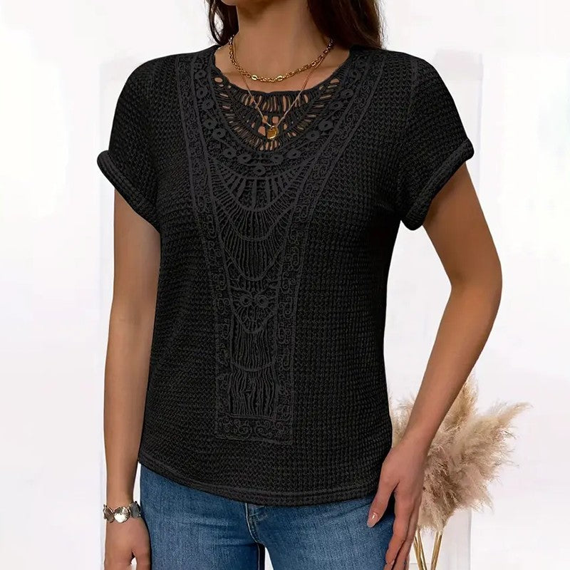 Marise Lace Splice Casual Tee