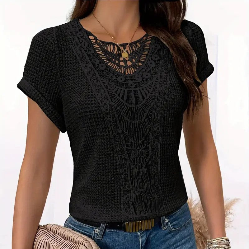 Marise Lace Splice Casual Tee