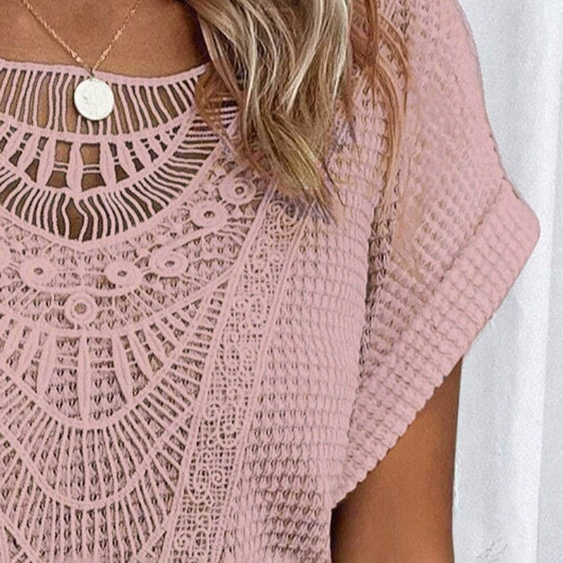 Marise Lace Splice Casual Tee