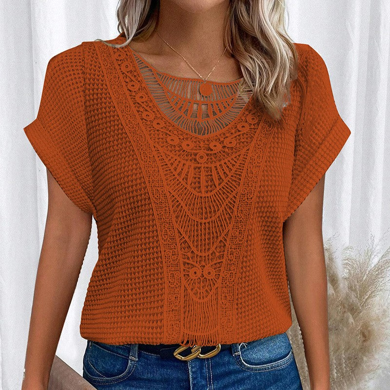 Marise Lace Splice Casual Tee