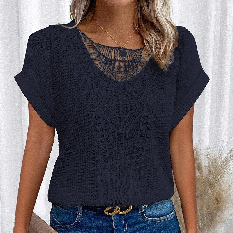 Marise Lace Splice Casual Tee