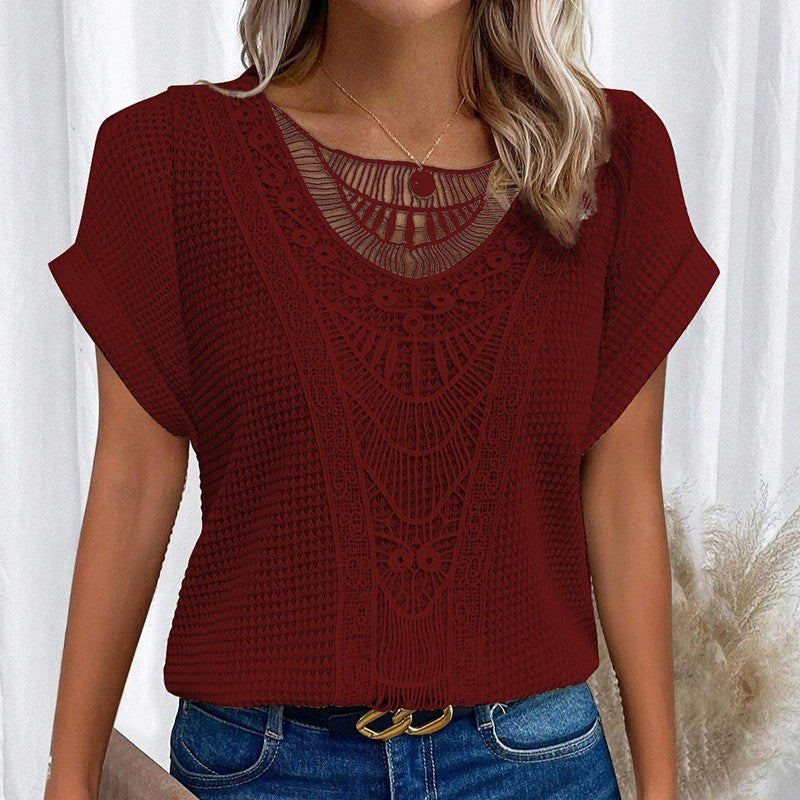 Marise Lace Splice Casual Tee