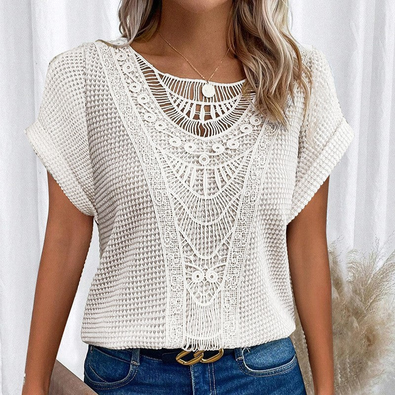 Marise Lace Splice Casual Tee